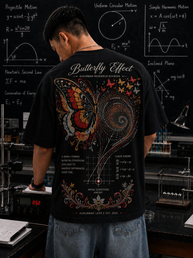 Butterfly Effect Tee Black - Science Collection Blacklights