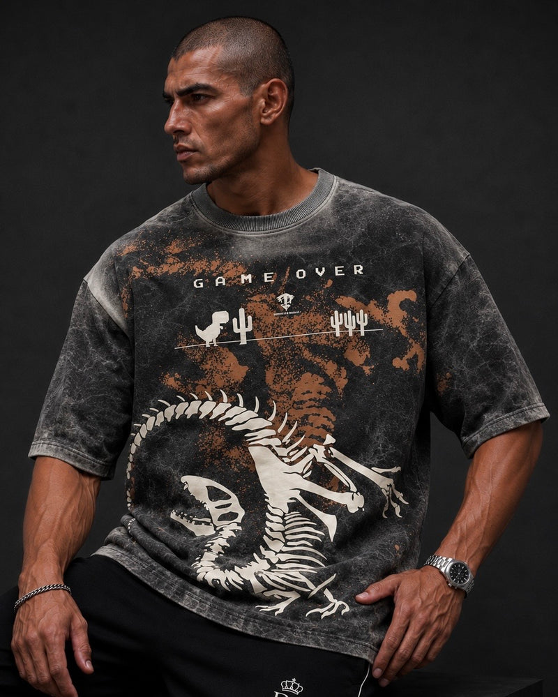 Dino Bone Oversized Tee - Blacklights Streetwear