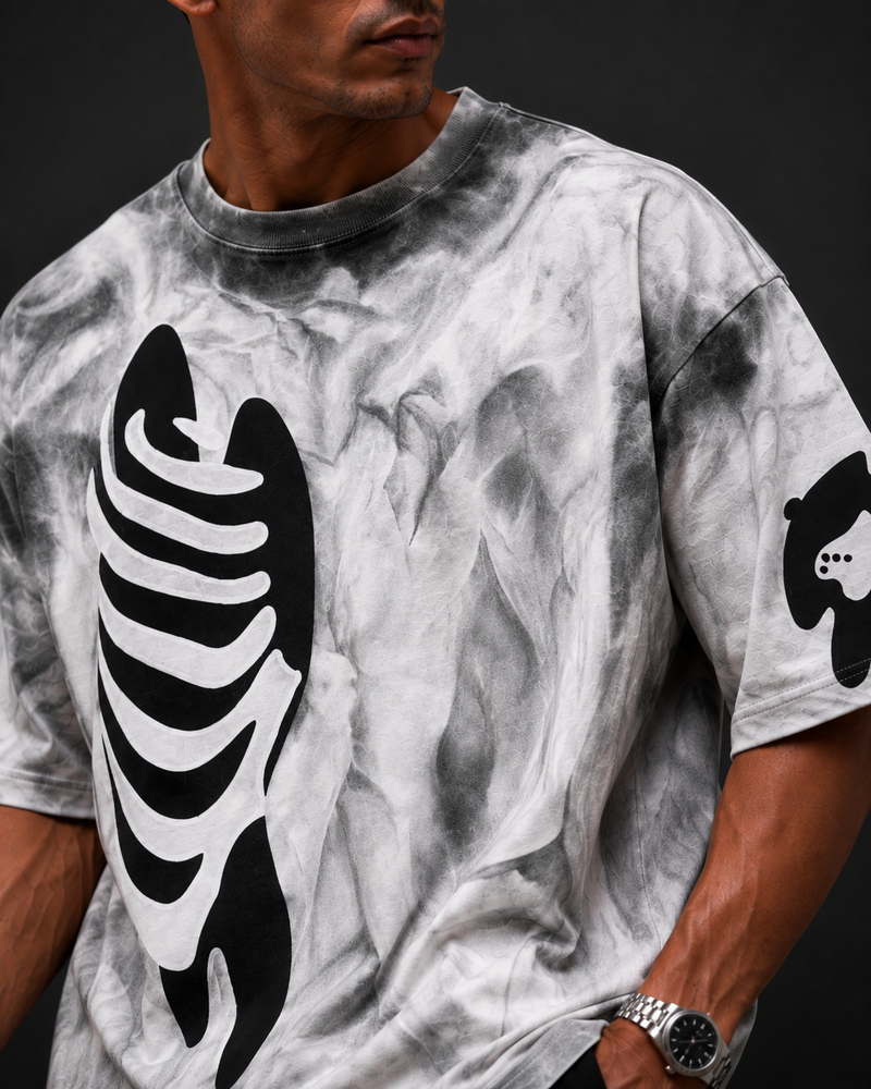 Bone Oversized Tee - Blacklights Streetwear
