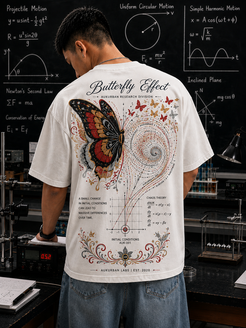 Butterfly Effect Tee White - Science Collection Blacklights