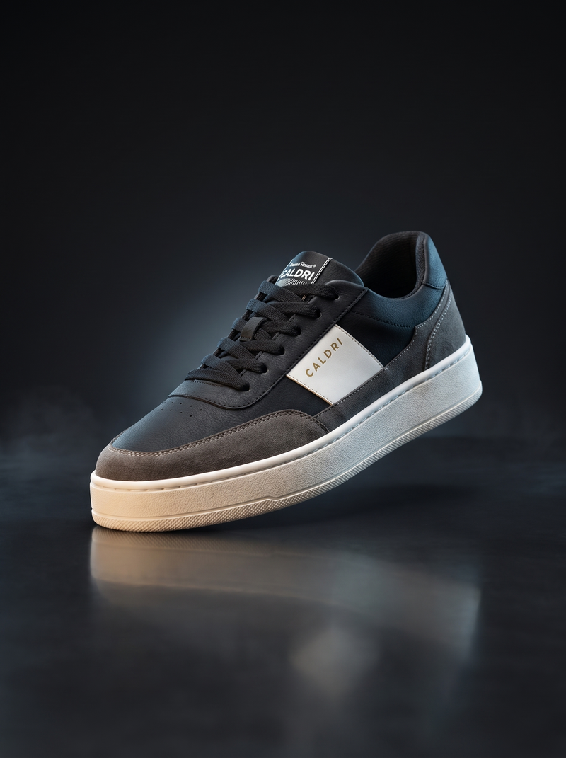 Caldri Dark Grey Sneakers - side profile