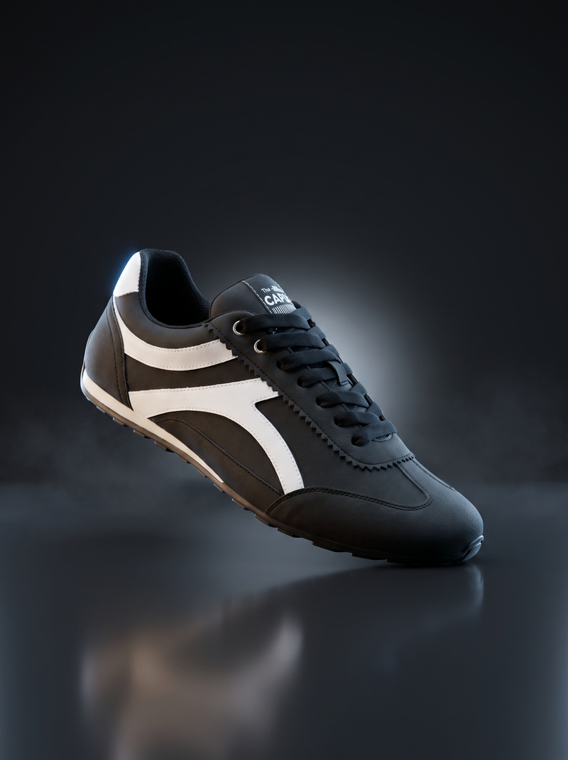 Caldri Benny Black Sneakers - rear three quarter view