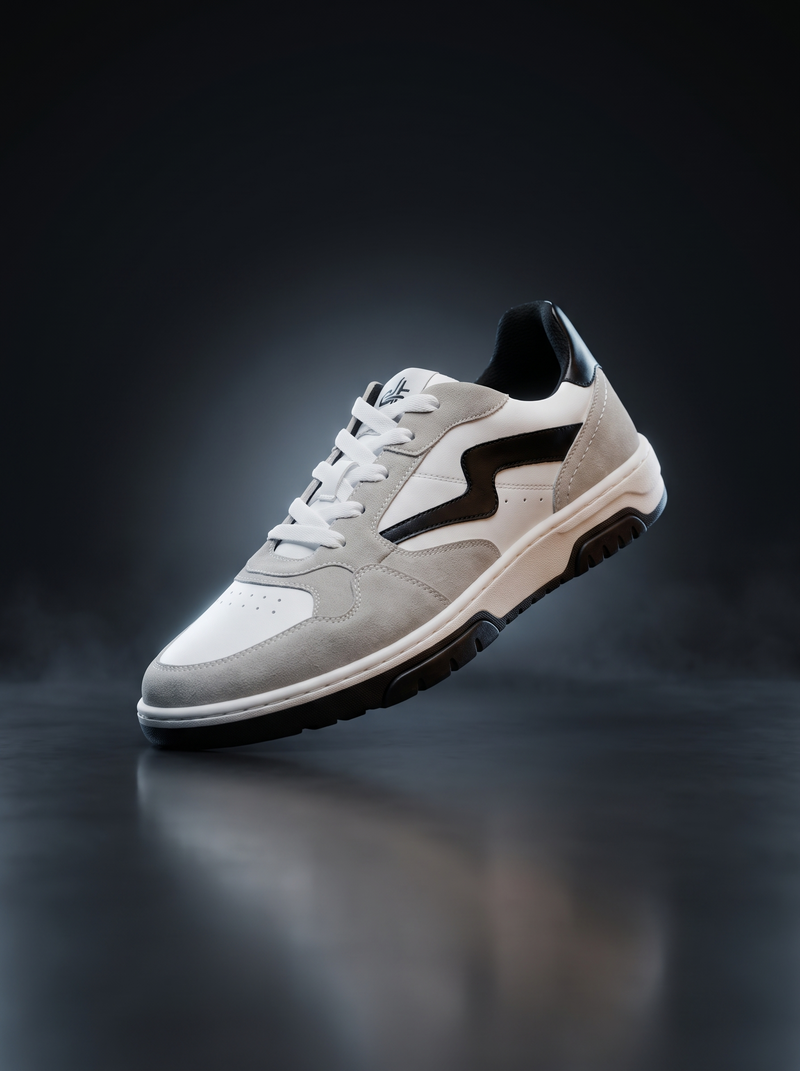 Caldri Ravin Grey White Black Sneakers - side profile