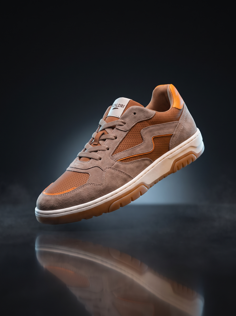Caldri Ravin Brown Tan Sneakers - side profile